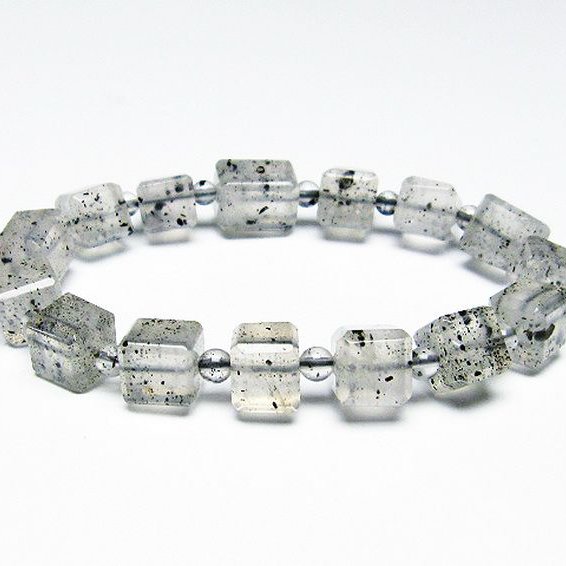 バイオタイトインクォーツ キューブ ブレスレット [T663-1363]