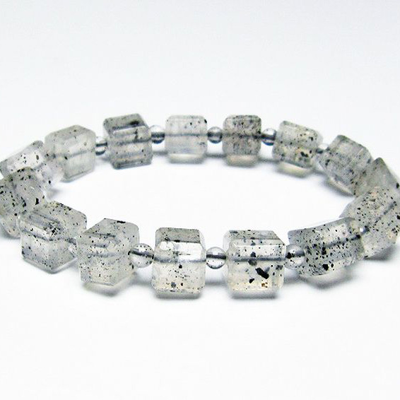 バイオタイトインクォーツ キューブ  ブレスレット [T663-1367]