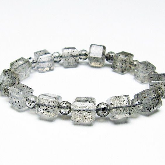 バイオタイトインクォーツ キューブ ブレスレット [T663-1391]