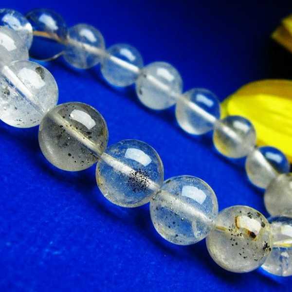 パイライト入り 水晶 ブレスレット 12mm [T669-154]