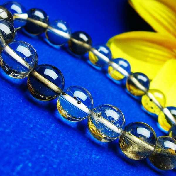 パイライト入り 水晶 ブレスレット 11mm [T669-160]