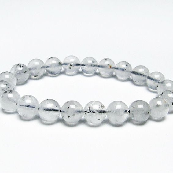 パイライト入り 水晶 ブレスレット 9mm [T669-536]