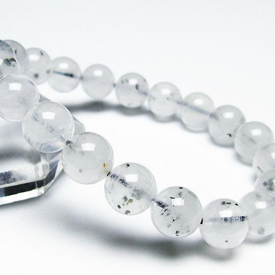パイライト入り 水晶 ブレスレット 10mm [T669-538]