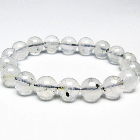 パイライト入り 水晶 ブレスレット 12mm [T669-647]