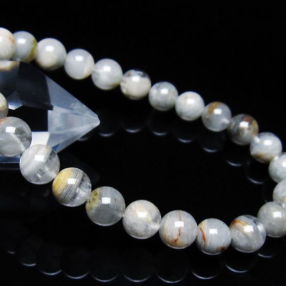 ガーデン水晶ファントム ブレスレット 7mm [T676-1954]