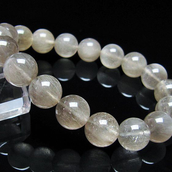 キャッツアイプラチナルチルクォーツ ブレスレット 12mm [T684-3145]