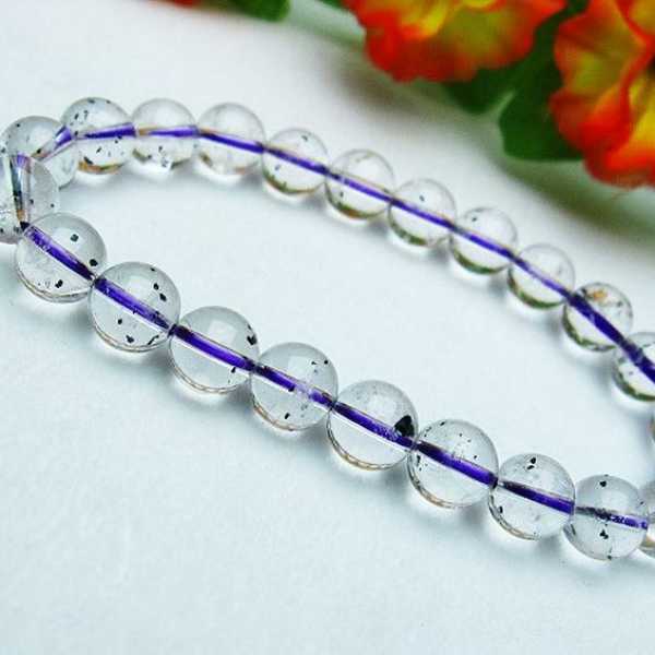 ブ ルーストロベリークォーツ水晶 ブレスレット 8mm [T687-16]