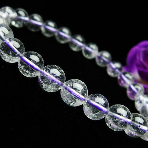 ブルー ストロベリークォーツ水晶 ブレスレット 7mm [T687-474]