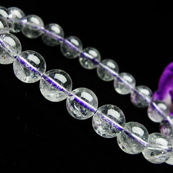 ブルー ストロベリークォーツ水晶 ブレスレット 9mm [T687-502]