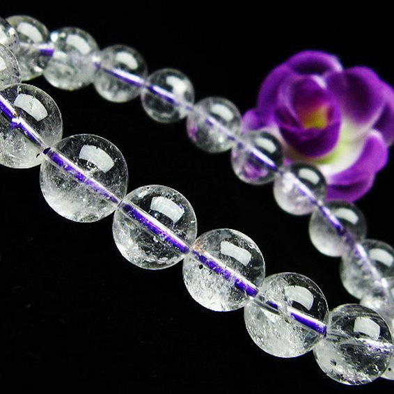 ブルー ストロベリークォーツ水晶 ブレスレット 10mm [T687-526]