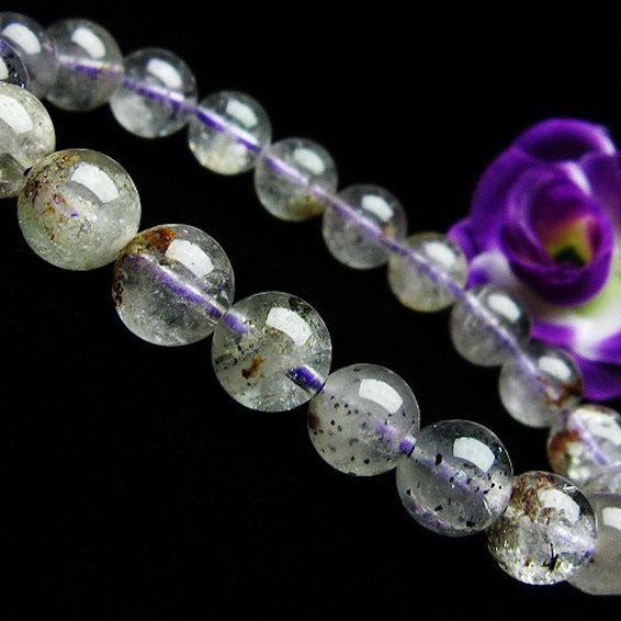 ブルー ストロベリークォーツ水晶 ブレスレット 10mm [T687-545]