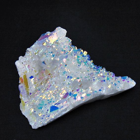 レインボーオーラ水晶クラスター[t693-4584] 