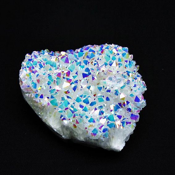 レインボーオーラ水晶クラスター[t693-4694]