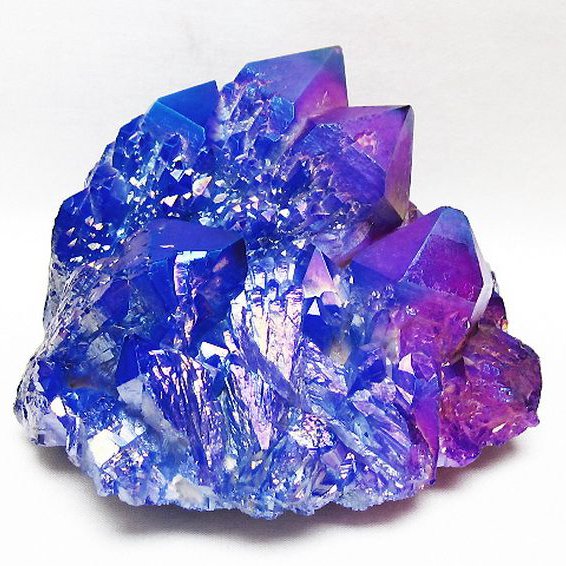 1.1Kg オーラ水晶 オーラクリスタル クラスター (レインボーブルー) [t693-5402]