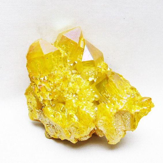 オーラ水晶 オーラクリスタル クラスター (イエロー) [t693-5579]