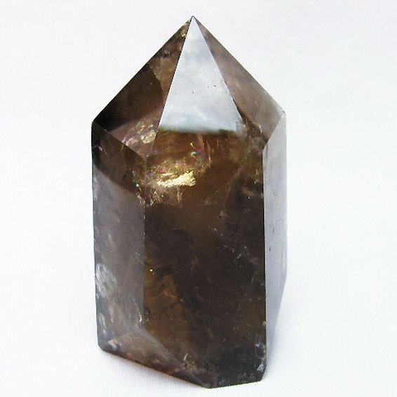 虹入り ライトニング水晶ガーデン水晶 六角柱 [t705-6586]
