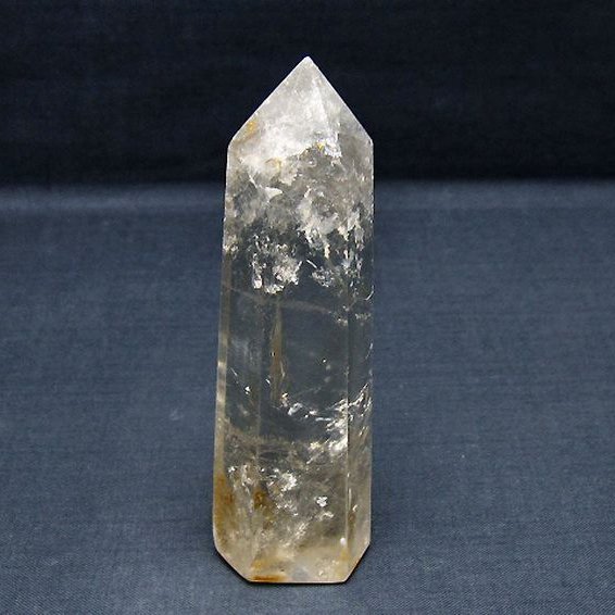 虹入り ライトニング水晶ガーデン水晶 六角柱[T705-7624]