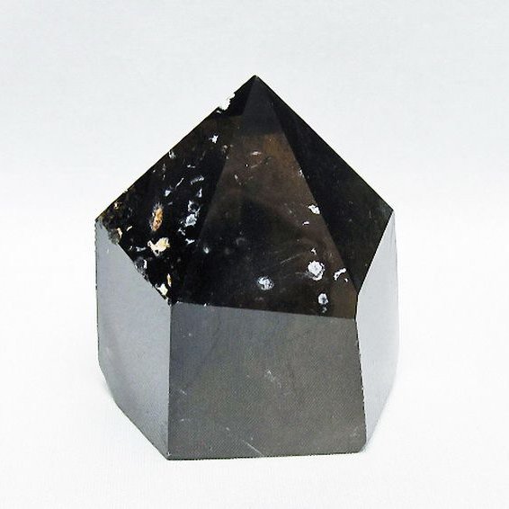 【特大】台座付き　ライトニング水晶六角柱　1140グラム 水晶ポイント六角柱 - 約12.3cm【台座付】 | 天然石置物類のご