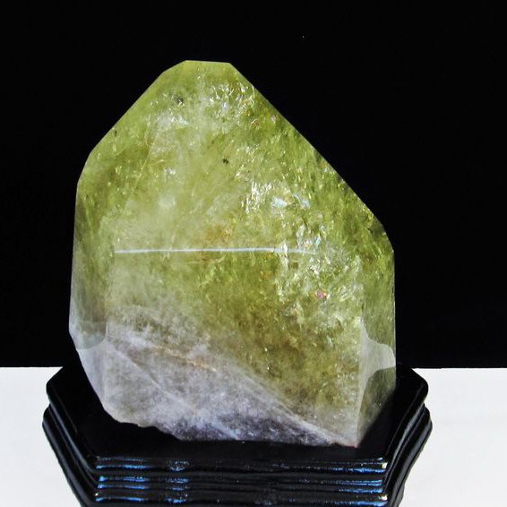 虹入りシトリン6角柱　水晶　観賞石 ラダー・虹・ファントム入り 5A シトリン ポイント 六角柱 専用