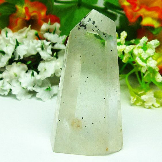 緑ルチルファントム水晶 六角柱[T720-15]