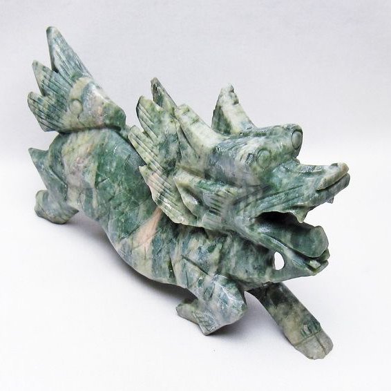 インド翡翠 キリン 置物[T726-1514]