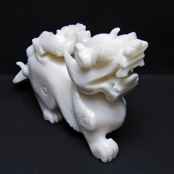 2.7Kg 漢白玉ヤーズ 置物[T726-1526]