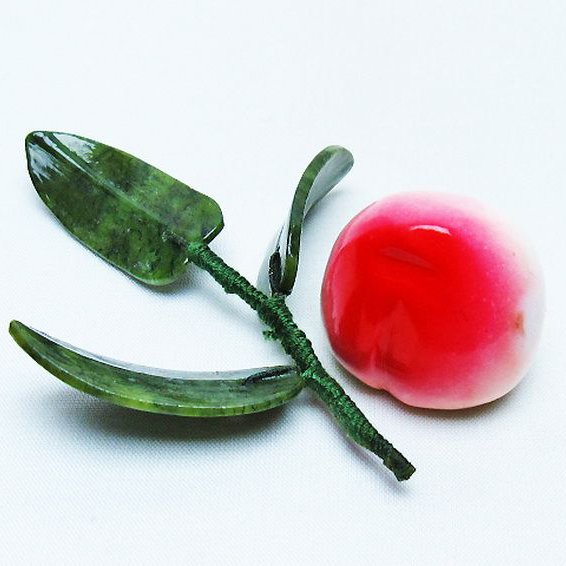 アゲートモモ鉢植え 置物[T726-1552]