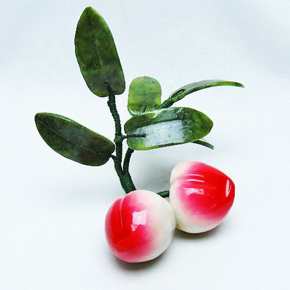 アゲートモモ鉢植え 置物[T726-1568]