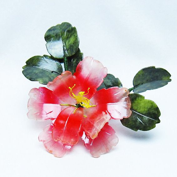 アゲートツツジ鉢植え 置物[T726-1596]