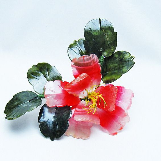 アゲートツツジ鉢植え 置物[T726-1604]