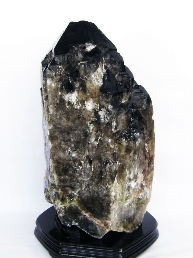 37.3Kg モリオン 純天然 黒水晶 カテドラルライブラリー 水晶 原石同梱不可[T735-3756]