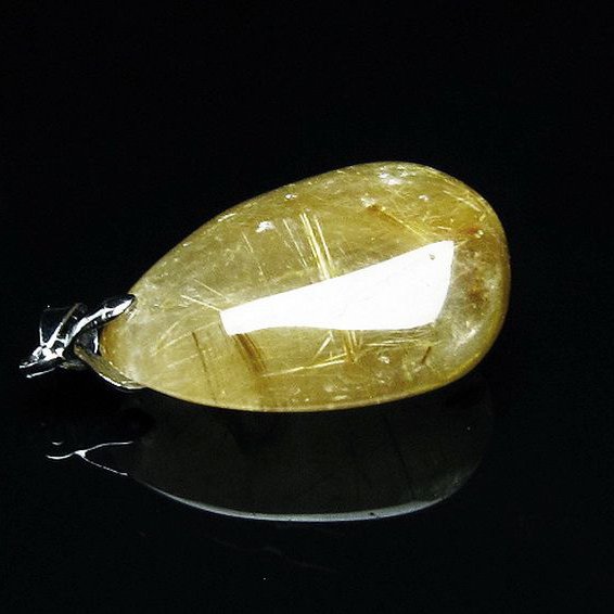 ゴールドタイチンルチルクォーツ ペンダント [T741-1458]