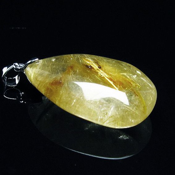 ゴールドタイチンルチルクォーツ ペンダント [T741-1459]