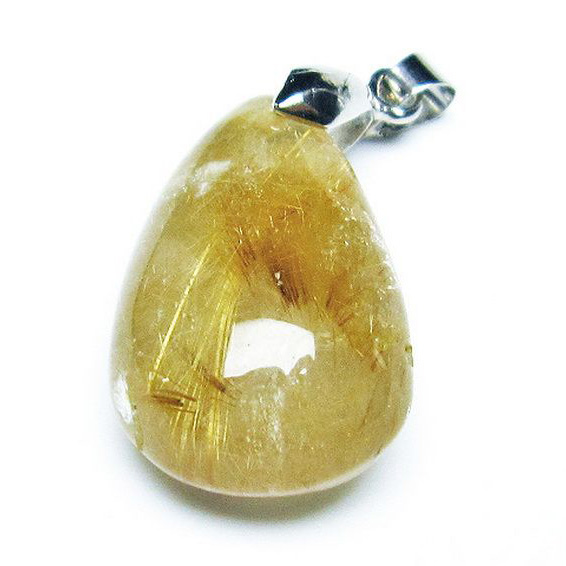 ゴールドタイチンルチルクォーツ ペンダント [T741-1472]