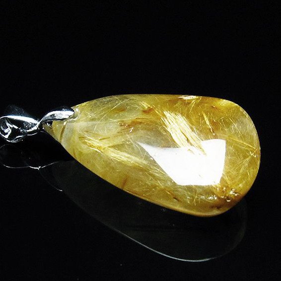 ゴールドタイチンルチル ペンダント [T741-1525]