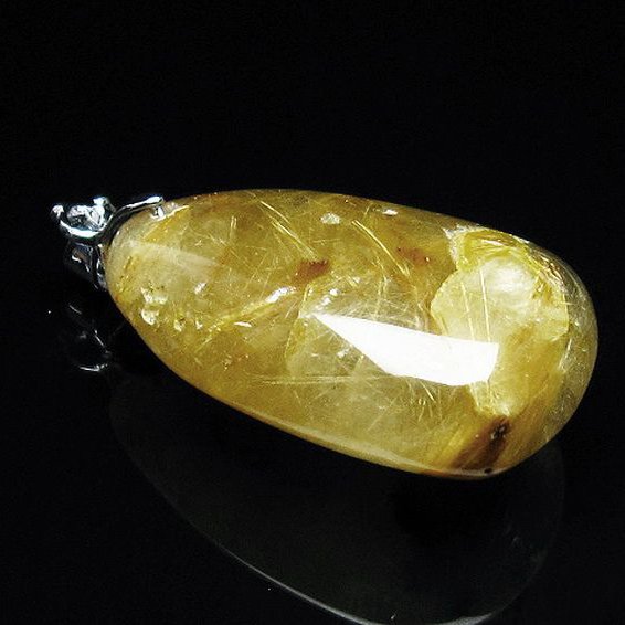 ゴールドタイチンルチル ペンダント [T741-1539]