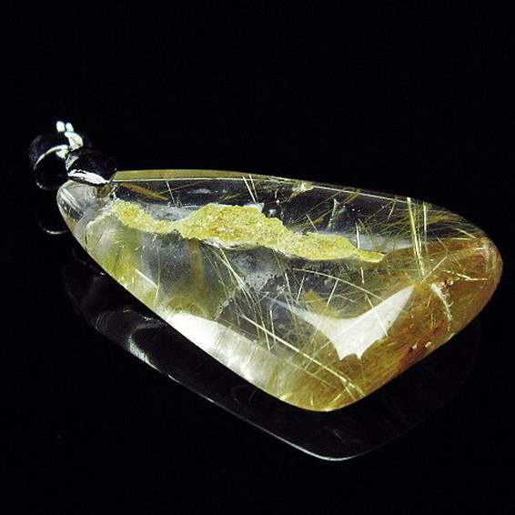 ゴールドタイチンルチルクォーツ ペンダント [T741-1645]