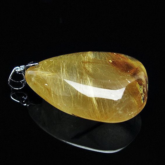 ゴールドタイチンルチルクォーツ ペンダント [T741-1741]