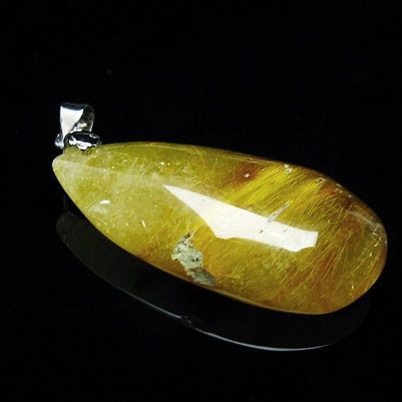 ゴールドタイチンルチルクォーツ ペンダント [T741-1767]