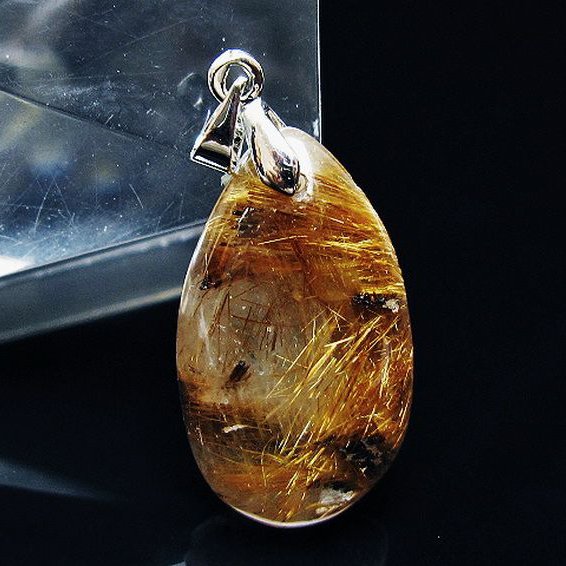 ゴールドタイチンルチル ペンダント [T741-2032]