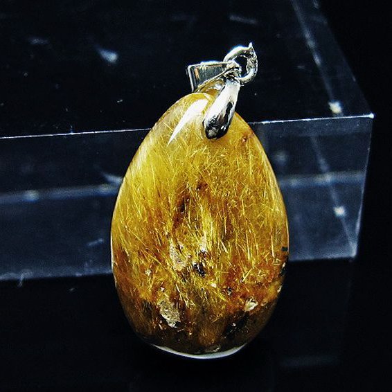 ゴールドタイチンルチル ペンダント [T741-2039]