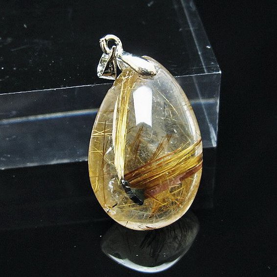 ゴールドタイチンルチル ペンダント [T741-2223]