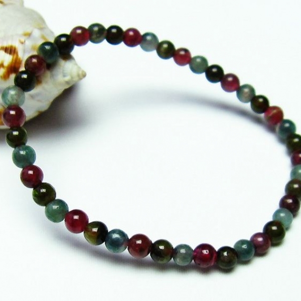 ミックスカラートルマリン ブレスレット 4mm [T75-6019]