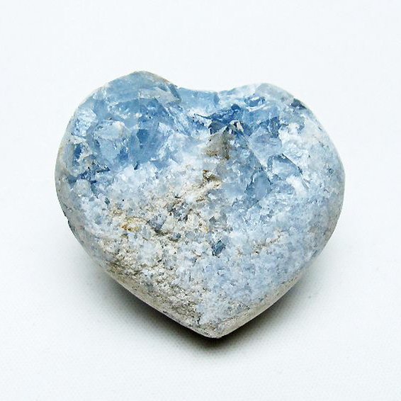 セレスタイト 天青石 ハートシェイプ 原石 [t756-6089]
