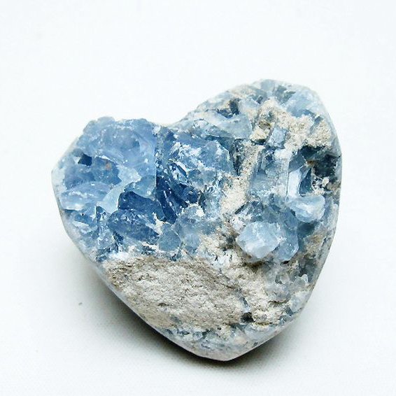 セレスタイト 天青石 ハートシェイプ 原石 [t756-6100]