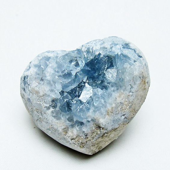 セレスタイト 天青石 ハートシェイプ 原石 [t756-6101]