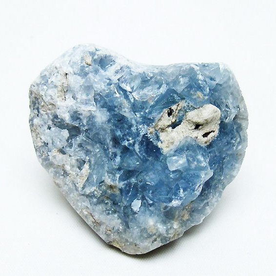 セレスタイト 天青石 ハートシェイプ 原石 [t756-6102]