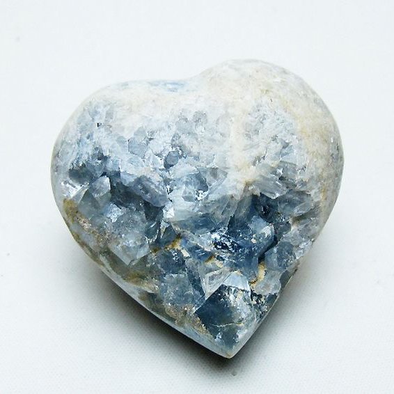 セレスタイト 天青石 ハートシェイプ 原石 [t756-6110]