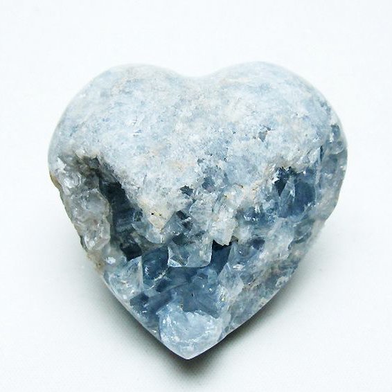 セレスタイト 天青石 ハートシェイプ 原石 [t756-6129]