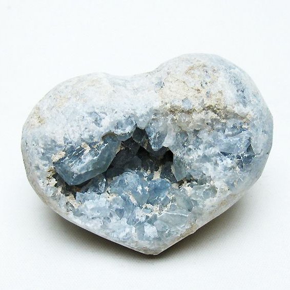 セレスタイト 天青石 ハートシェイプ 原石 [t756-6144]
